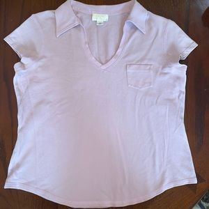 lavender buttonless  polo